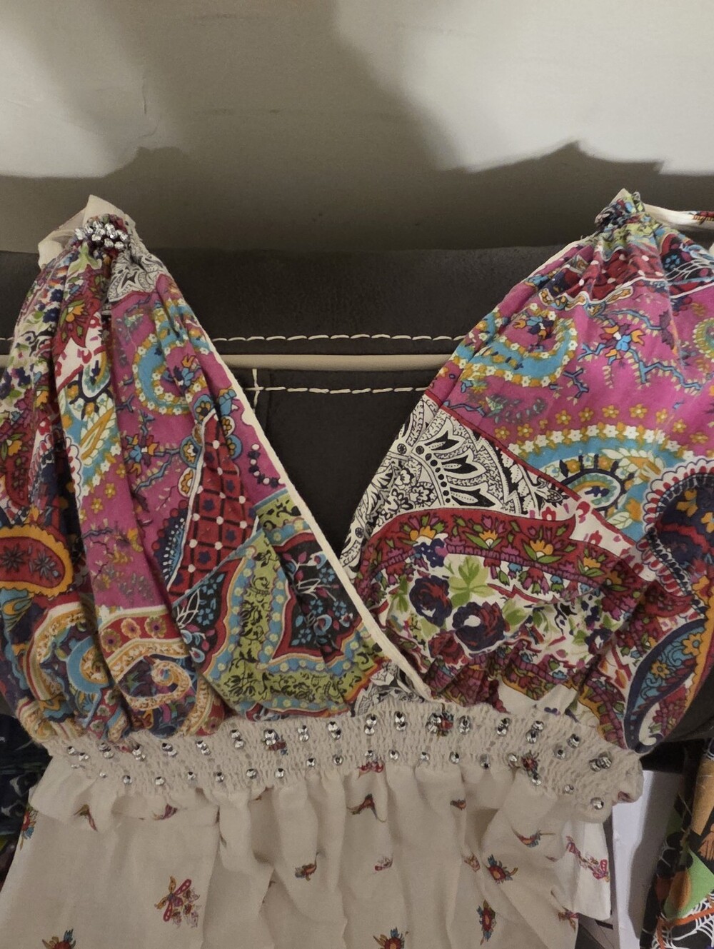 Plus Size Bohemian V-Neck Floral Print Women’s Top - Pink Multi Size 3x (Fits 2x
